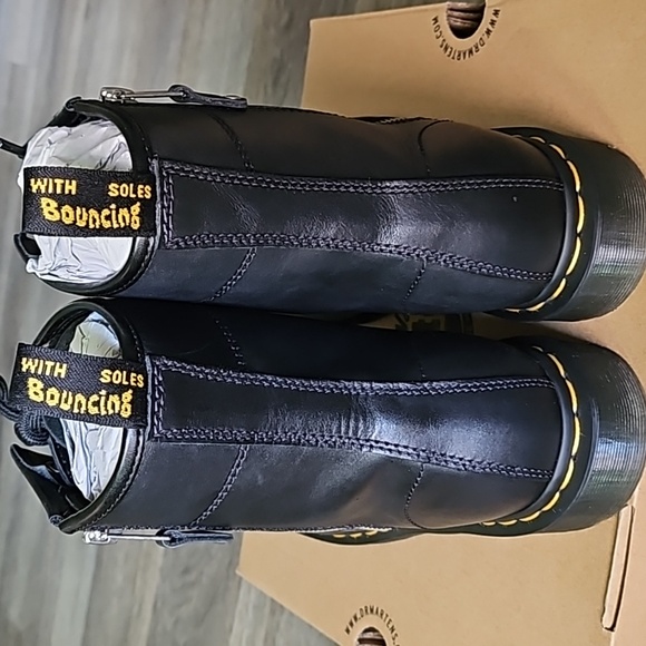 Dr. Martens Air Wair 1460 BLACK WANAMA TWIN ZIP 8 EYE BOOT - Picture 6 of 12